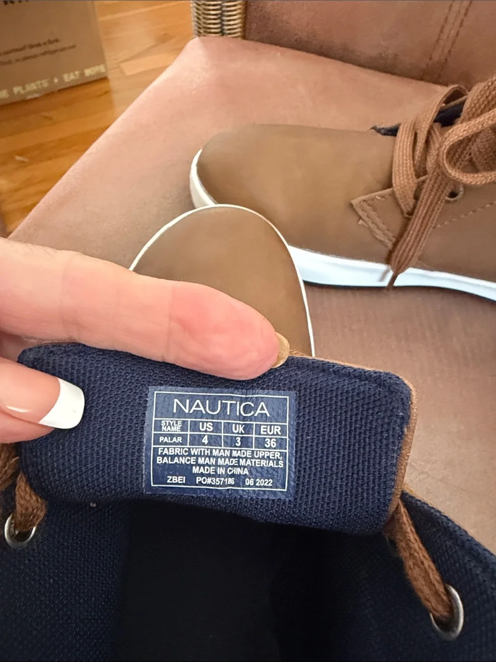 Nautica Men's or Women’s Brown Chukka Boots with White Sole